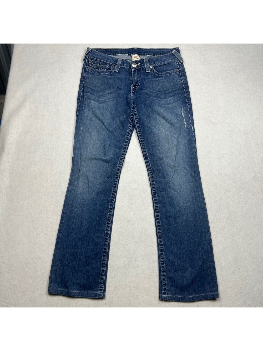 Y2K True Religion straight bedazzled studded pocket jeans